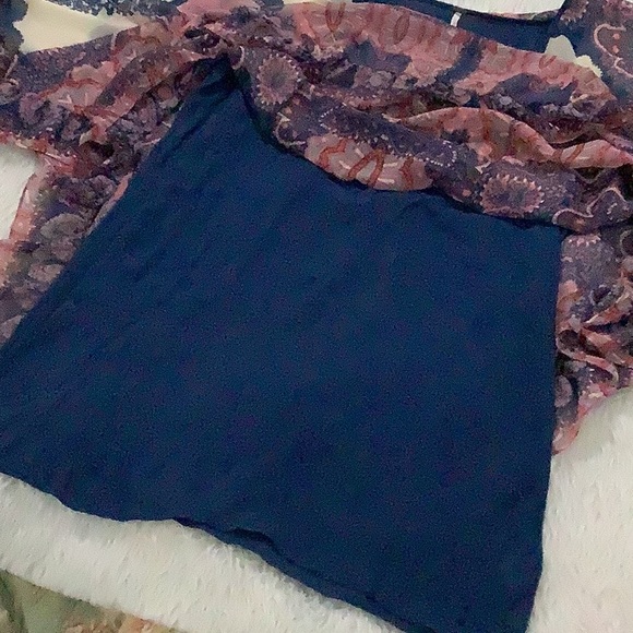 Free people boho paisley sheer summer festival ruffle dress size small - Picture 7 of 10